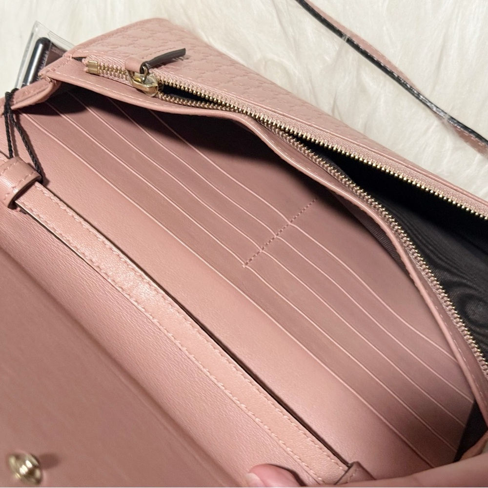 Gucci Micro GG Guccissima Pink Leather Crossbody / Wallet (GUC) - Picture 8 of 16